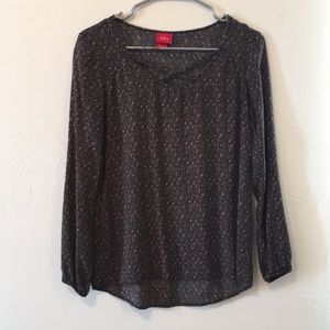 Dark blue peasant top